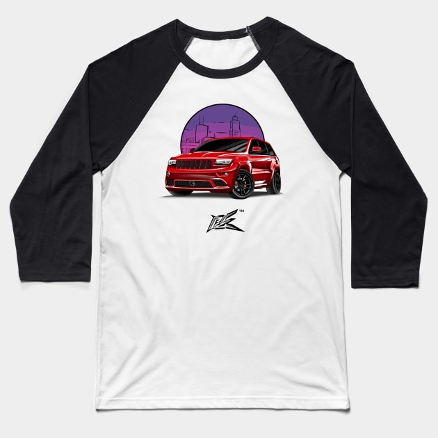 jeep cherokee srt8 red Baseball T-Shirt by naquash